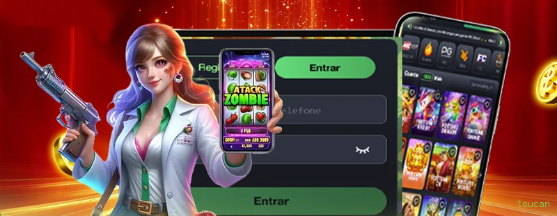 Aplicativo móvel toucan para iOS e Android
